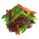 Haribo Twin Gummy Snakes, sweet & sour, coiled. Red, orange, green, yellow, blue, purple fruit flavors, approx. 48 pieces.