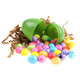 Hard-pressed speckled Easter egg candies, vibrant assorted colors, 1/2 inch, approx 389 per pound.