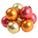 Milk Chocolate Balls Autumn Mix, solid milk chocolate, gold, orange, red foil wrapped, 3/4inch diameter, approx 73 per pound.