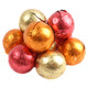 Milk chocolate balls autumn mix, vibrant gold, orange, red foil wrapped, 73 per pound.