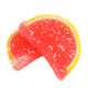 Pink grapefruit jelly candy slices, soft, sugar-coated, pink centers, yellow rinds. Unwrapped 5lb box.