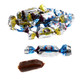 Coffee Rio Sugar Free Hard Candy Mix, individual pieces of cafe latte and original flavors, varying brown tones, Made in USA.