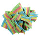 Mini sour rainbow belts, vibrant multicolored gummy candy, Kervan, about 150 pieces per pound.
