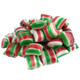 Red, green, and white striped hard mints for holiday candy buffets and party favors.