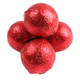 Red foiled double chocolate balls, individually wrapped. Approximately 35 red double chocolate balls per pound.