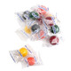 Individually wrapped jawbreakers, approximately 80 rainbow colored pieces, fruit flavors lemon, grape, orange, apple, cherry.