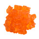 Vibrant orange gummy bears, approximately 125 per pound, sweet citrus candy.
