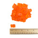 Vibrant orange gummy bears, sweet citrus flavor, approximately 125 bears per pound. Candy Nation.