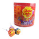 60 Chupa Chups lollipops drum with Strawberry, Orange, Watermelon, Cola, Creamy Strawberry flavors.