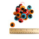 Clever Candy realistic 3D Gummy Eyeballs, vibrant red, green, blue, approx. 75 per pound, sweet, chewy.