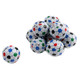 Madelaine Chocolate Soccer Balls, classic black and white pattern, 65 foil-wrapped milk chocolates per pound.