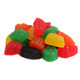 Large, colorful fruit-shaped Fruit Jujubes. Assorted firm juju candies, approx 90 pieces per pound.