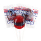 Charms Sweet Pop lollipops, red, white, blue. Dual-flavor cherry, blue razz pops. Approx 28 per pound. 4th of July candy.