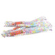 Individually wrapped Smarties candy necklaces, retro, with colorful candy beads on stretchy cords. Approx 20 per pound.