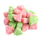 Albanese Gummy Watermelon Slices, red & green, sweet & sour gummy candy with sanded coating, many soft pieces.