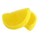 Lemon Fruit Slices unwrapped, 5LB box of vibrant yellow, sugar-coated jelly candy resembling real lemon slices.