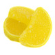 Lemon Fruit Slices unwrapped, 5LB box of sweet, tangy, yellow, sugar-coated jelly candies resembling real lemon slices.