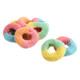 Neon Gummy Rings, bright rainbow colors, sour sanded, tangy, vibrant candy. Approx. 56 rings per pound.