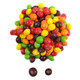 Skittles Littles, mini chewy candies. Rainbow colors of strawberry, orange, grape, lemon, lime Skittles.