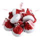 Milk chocolate Hershey Kisses, approximately 90 per pound, wrapped in festive red and white Santa hat foil for Christmas.