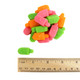 Albanese Sherbert Gummy Popsicles, approximately 125 per pound. Orange, lime, strawberry flavored ice pop gummies.