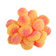 Bright orange Sour Patch Kids Peaches gummy candies, small, peach-shaped, with sour crystals, about 98 per pound.