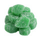 Green spearmint leaves jelly candy, sugar sanded, soft, chewy, approx. 45 pieces per pound.