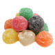 Giant Gumdrops, old-fashioned, sugar-coated, assorted fruit flavors. White, red, green, yellow, orange, dark purple, approx 45 per lb.