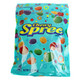 Chewy Spree 12oz bag, numerous rainbow candy-coated disks, sour-sweet, grape, lemon, lime, cherry, orange flavors.