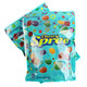 Chewy Spree 12oz bag. Rainbow assortment of colorful candy coated chewy disks, 3/4 inch. Sour grape, lemon, lime, cherry, orange.