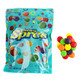 Chewy Spree 12oz bag, rainbow-colored candy disks, sour and sweet grape lemon lime cherry orange chewy candy.