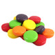 Chewy Spree 12oz bag, rainbow colorful candy disks, coated shell, sour grape lemon lime cherry orange flavors.