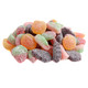 Colorful Sour Patch Fruit Mix, approx 110 pieces. Red watermelon, purple grape, red strawberry, orange peach sour gummies.