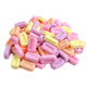 Bulk Pez fruit candies, assorted watermelon, blue raspberry, grape, orange, apple, cherry, pineapple, many loose pieces.