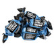 Individually wrapped black licorice toffee pieces, sweet, approx. 100 pieces per pound.