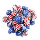 Hershey Kisses Patriotic Foils, individually wrapped in red, white, and blue stars and stripes, delicious milk chocolate candy.