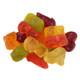 Rainbow Barbie fruit gummies in B, profile, roller skate shapes. Approx 75 unwrapped bulk pieces per pound.