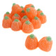 Orange jelly sour pumpkin gumdrops, tangy & sugared Halloween candy, approx 65 pieces per pound.