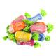 Sour Tootsie Roll Fruit Chews, 1 lb, ~100 individually wrapped. Multi-colored: orange, lemon, cherry, watermelon, blue raspberry.