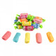 Assorted sour Tootsie Roll Fruit Chews, 1 lb bag, 100 individually wrapped pieces in orange, yellow, red, pink, blue.