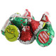 Grinch Hershey's Kisses milk chocolates arranged for Christmas candy buffets and party favors.