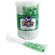 24 mini green unicorn lollipops, individually wrapped, with a vibrant lime candy flavor.