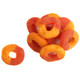 Vibrant orange Chamoy Peach Gummy Rings, sweet and spicy Mexican candy, approx 50 per pound.
