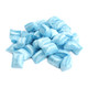 Bulk light blue peppermint Maiden Kisses, unwrapped pastel blue candy pillows, approx 450 per lb.