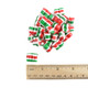 Christmas Peppermint Maiden Kisses, red, white, green bite-sized hard candies. Approximately 450 pieces per pound.