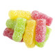 Gustaf's Sour Jelly Babies, colorful assortment of green, yellow, orange, pink gummi candy, approx 70 per pound.