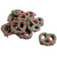 image of mini milk chocolate pretzels with red and gree drizzle christmas candy