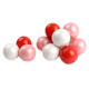 Valentine's Day 1-inch gumballs, red, white, pink, approx 60 per pound, perfect for candy buffets.
