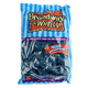 Blue Raspberry Licorice Wheels, 4.4LB bag. Tangy blue candy, approx. 198 sweet licorice rolls.