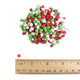 Red, White, and Green candy coated mini chocolate chips, crunchy shell, smooth chocolate center, Christmas baking toppings.